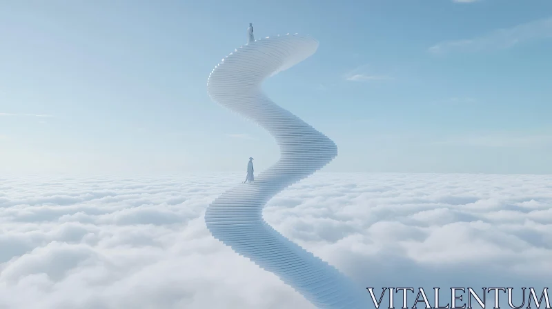 AI ART Surreal Cloud Stairway to Sky