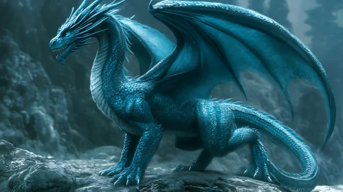 Azure Dragon in a Mystical Realm