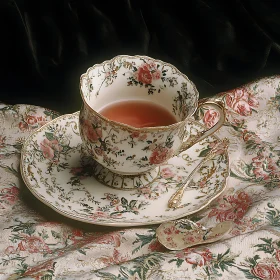 Elegant Tea Time with Floral Cup