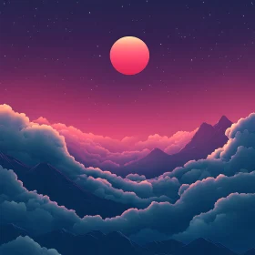 Tranquil Sunset Mountain View