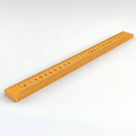 Classic Wooden Ruler on White Backdrop