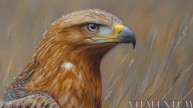 AI ART Eagle Portrait Amidst Grasses