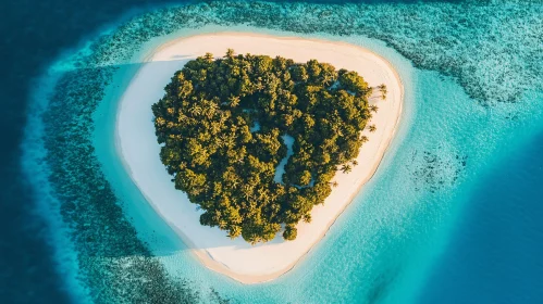 Tropical Island Surrounded by Turquoise Waters