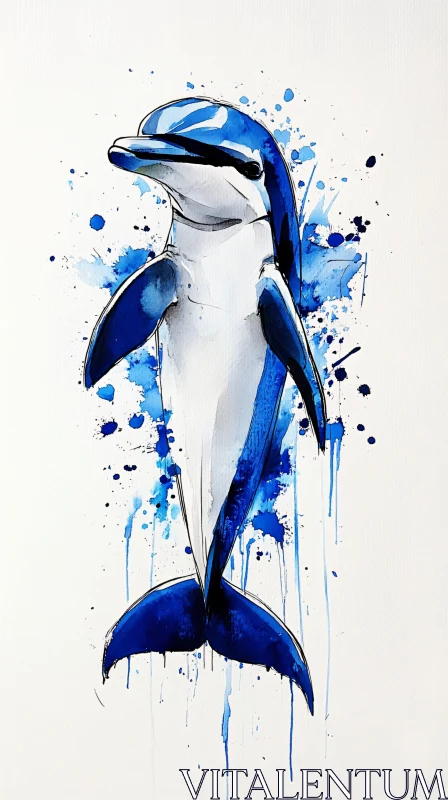 Artistic Dolphin Painting AI Image