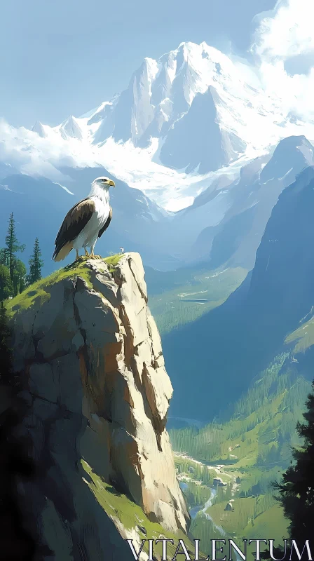 Eagle's View from the Cliff AI Image