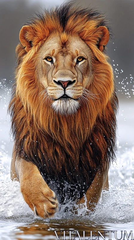 AI ART Regal Lion in Motion