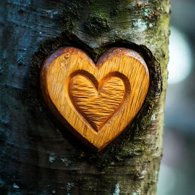 Wooden Heart in Tree Trunk