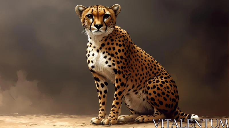 Graceful Cheetah Portrait AI Image