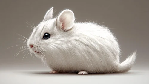 Charming White Fluffy Rodent