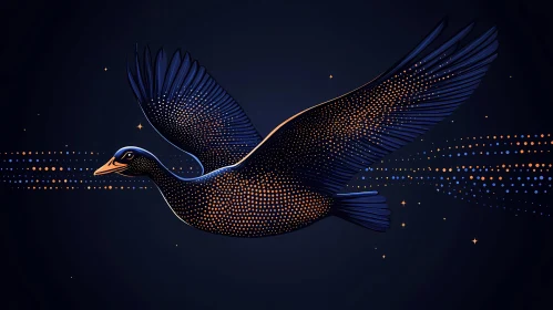 Starry Night Bird Illustration