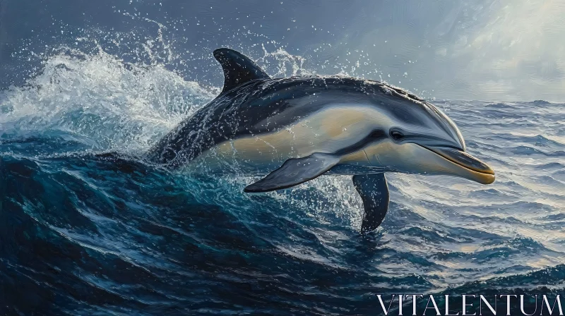 Graceful Dolphin in Ocean AI Image