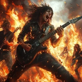 Electrifying Guitarist on Fire