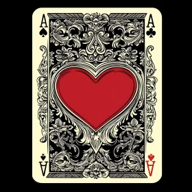 Stylized Ace of Hearts Card Design