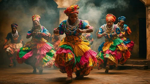 Joyful Dance in Colorful Attire