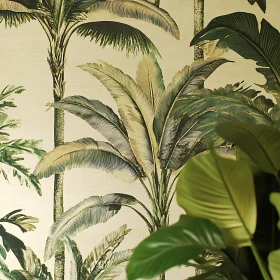 Tropical Foliage Botanical Wallpaper