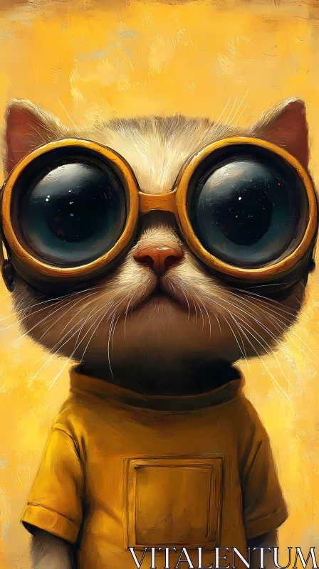 AI ART Cat Portrait in Goggles