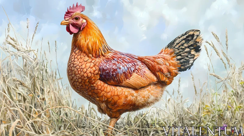 Intricate Chicken Illustration AI Image