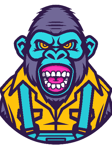 Bold Gorilla T-Shirt Design with Fierce Expression POD Design