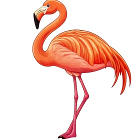 Pink Flamingo Portrait - Avian Grace