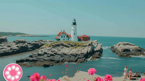 Captivating Maine Lighthouse and Floral Delights in 32k UHD