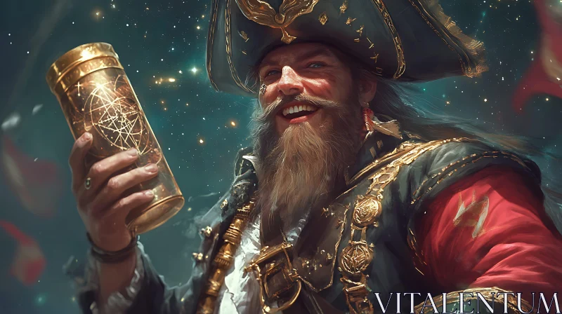 AI ART Smug Pirate Holding Magic