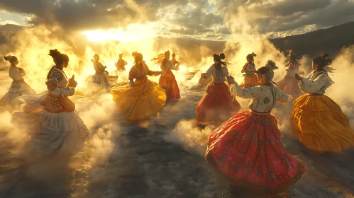 Golden Hour Dance of Tradition