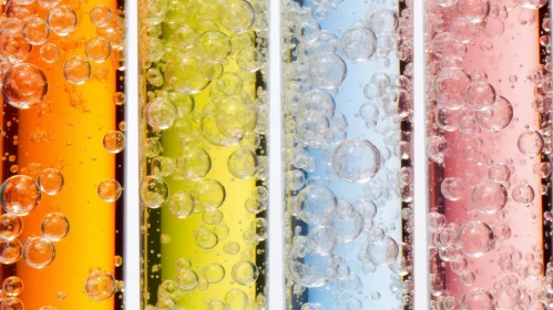Effervescent Liquids: Captivating Composition in Yellow and Blue