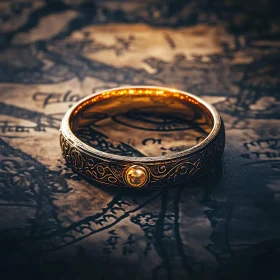 Ornate Ring on Historical Map