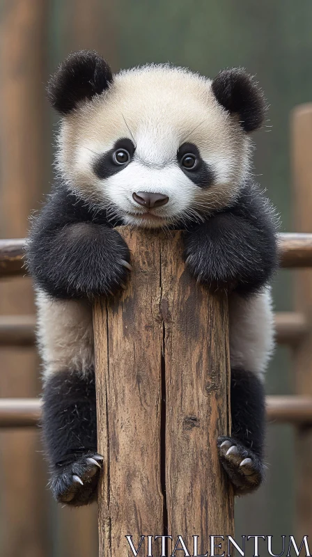 Playful Panda Bear Cub AI Image