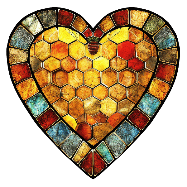 POD Design Vibrant Honeycomb Heart Artwork