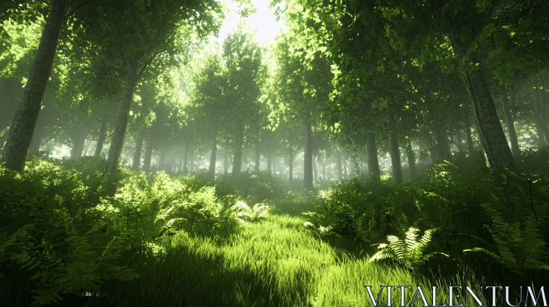 AI ART Sunlit Woodland Paradise