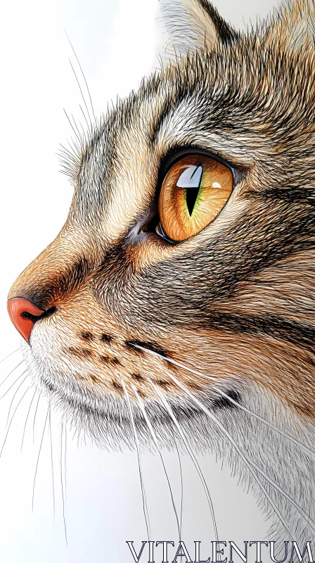 AI ART Detailed Cat Side Profile