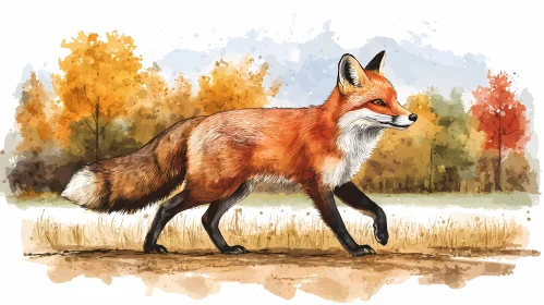 Autumn Forest Fox Portrait