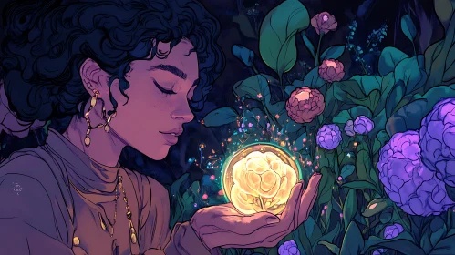 Mystic Bloom: A Portrait of Serenity