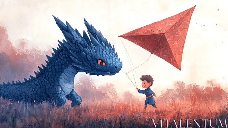 A Boy's Friendship with a Dragon AI Image