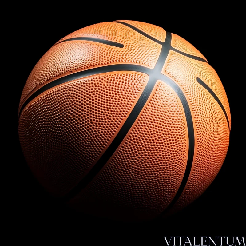 Orange Basketball on Black AI Image