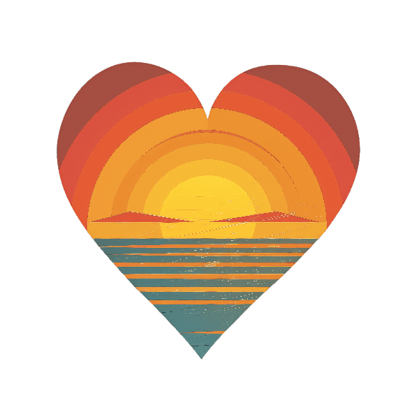 Sunset in Heart Design POD Design