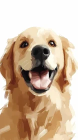 Smiling Golden Retriever Art