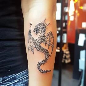 Arm Adorned with Dragon Art