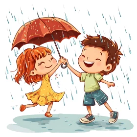 Children's Cartoon: Rainy Day Fun