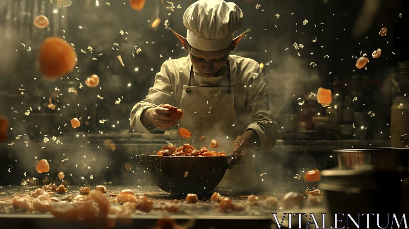 AI ART Culinary Magic: Elf Chef at Work