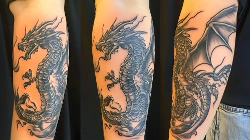 Arm Tattoo: Intricate Dragon Design