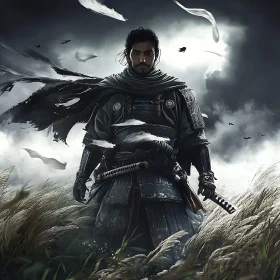 Samurai with Katana in a Field