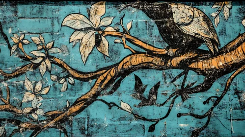 Bird and Branch Vintage Artwork