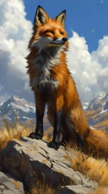 Portrait of a Fox in Nature