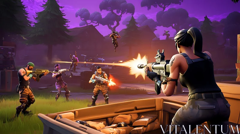 Fortnite Characters in Action AI Image