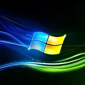 Windows Logo with Abstract Light Effects