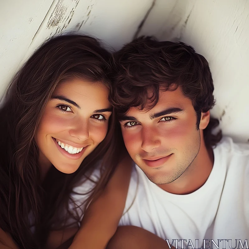 Affectionate Couple's Portrait: A Moment of Joy AI Image