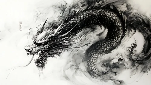 Dragon in Ink, Fantasy Art