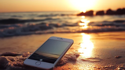 Seaside Phone Sunset